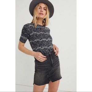 Lucky Brand Black Denim Skirt